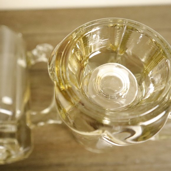 Libbey clear, yellow 8oz glass beer mugs (set of 2) - Picture 4 of 7